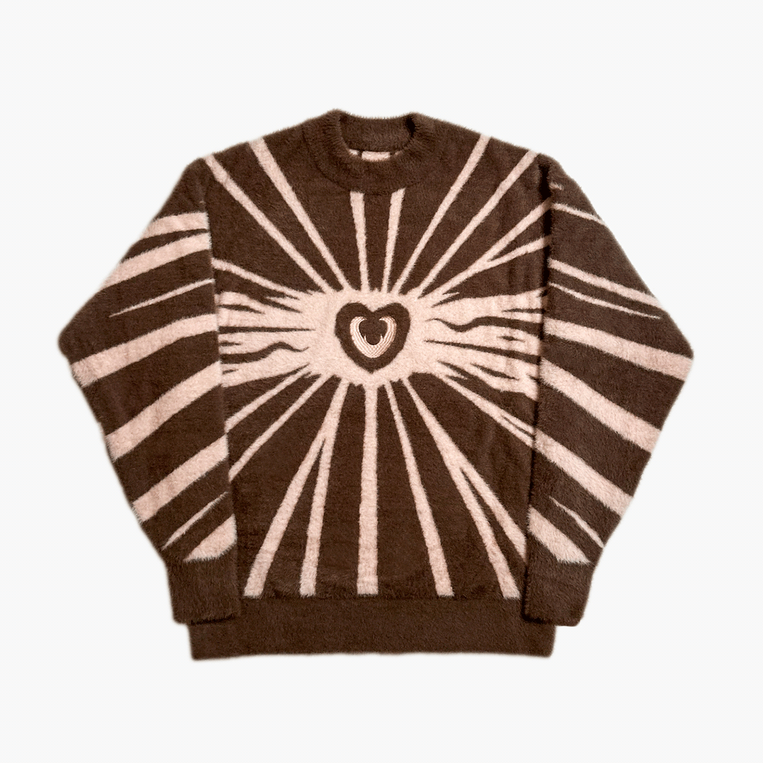 SENSATION FLUFFY KNIT - BROWN - REVERSIBLE