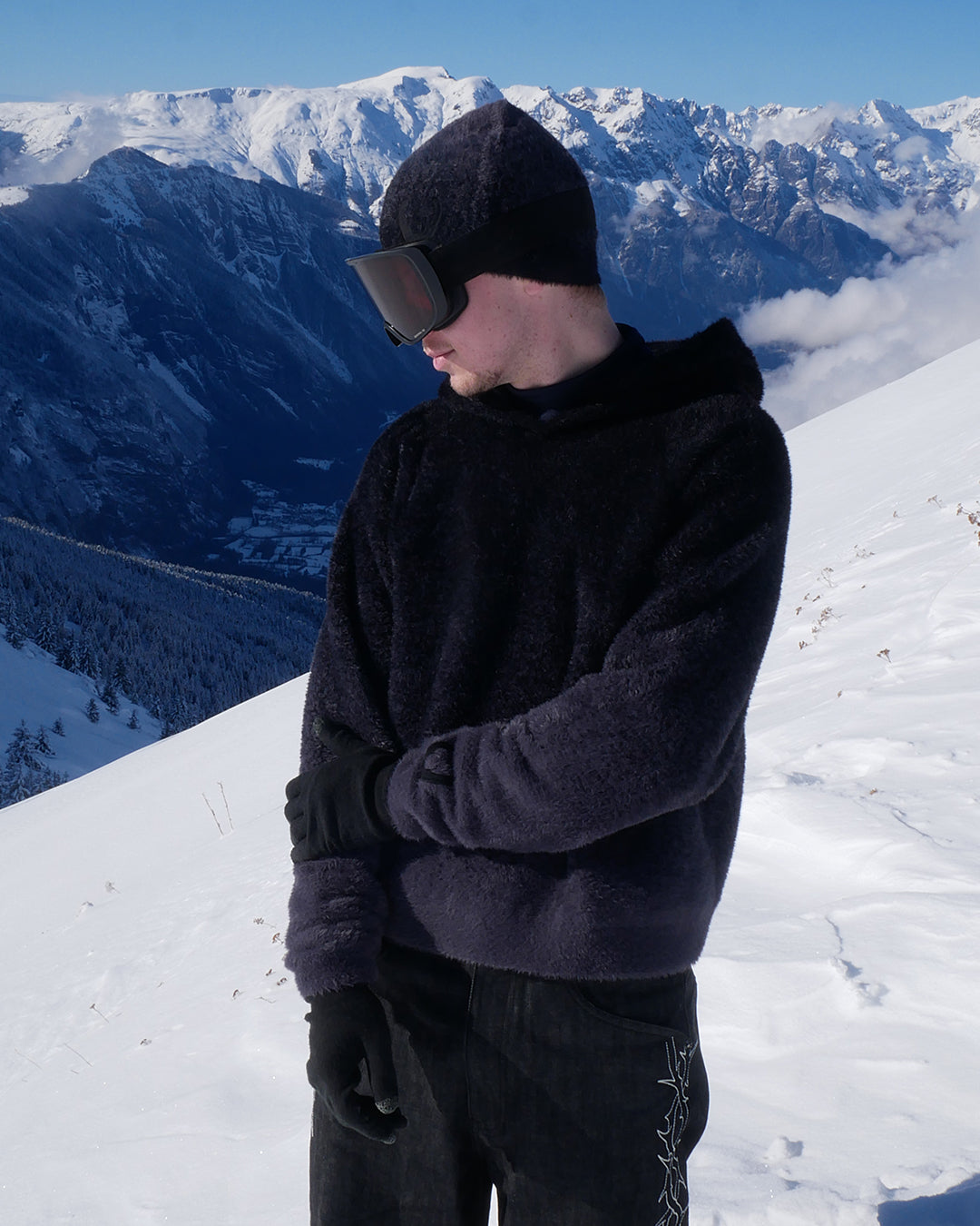 HOODIE FLUFFY HARMONIE - OBSIDIAN