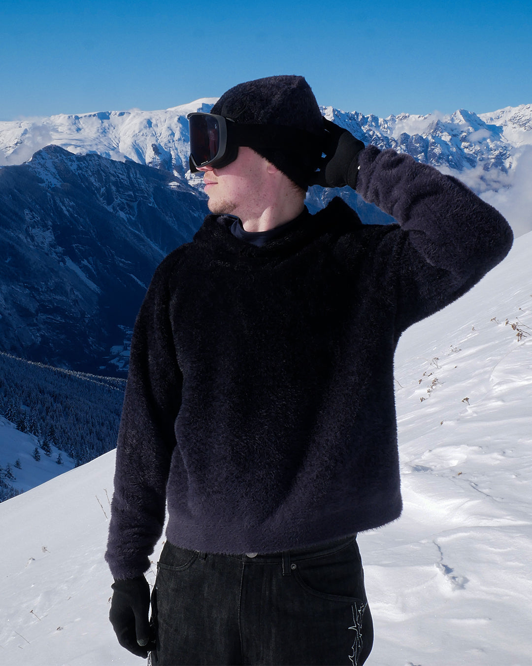 HOODIE FLUFFY HARMONIE - OBSIDIAN